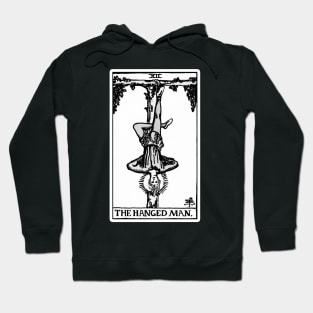 XII. The Hanged Man Tarot Card | Black and white Hoodie